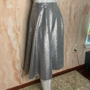 Antonio Melani Silver Sequin Skirt Size 2